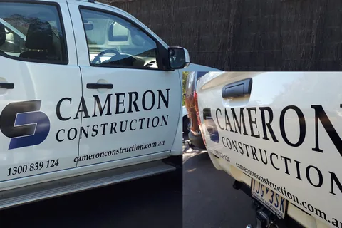 Cameron Construction vehicle branding